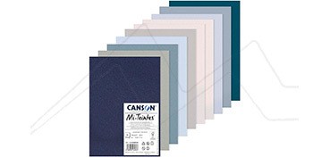 CANSON PACK MI-TEINTES 160 G 10 HOJAS TONOS FRÍOS