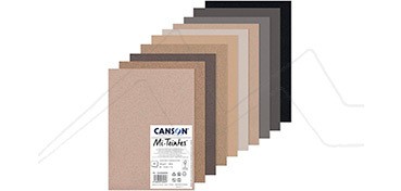 CANSON PACK MI-TEINTES 160 G 10 HOJAS TONOS GRISES