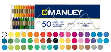 MANLEY CAJA DE CARTÓN CON DE 50 CERAS DE COLORES SURTIDOS REF. 150