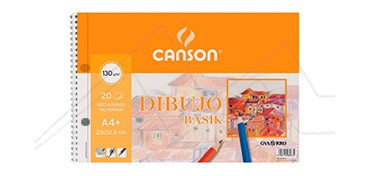 BLOC DE DIBUJO CANSON GUARRO BASIC EN ESPIRAL MICROPERFORADO 130 G 20H CON RECUADRO Y 2 TALADROS