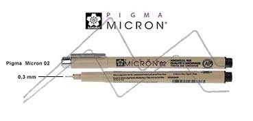 SAKURA PIGMA MICRON ROTULADOR CALIBRADO 02 (0.30 MM) NEGRO