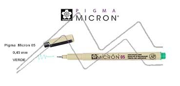 SAKURA PIGMA MICRON ROTULADOR CALIBRADO 05 (0.45 MM) VERDE