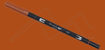 TOMBOW DUAL BRUSH PEN ROTULADOR CON PUNTA DE PINCEL Y PUNTA FINA BURNT SIENNA Nº 947