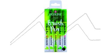 ECOLINE BRUSH PEN ESTUCHE CON 5 ROTULADORES DE COLORES SURTIDOS - TONOS VERDE