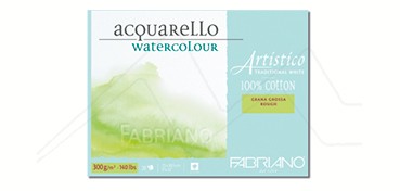 BLOC ACUARELA FABRIANO ARTÍSTICO 300 G GRANO GRUESO 15 HOJAS ENCOLADO 4 LADOS