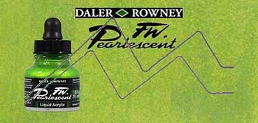 DALER ROWNEY TINTA ACRÍLICA LÍQUIDA FW PEARLESCENT MACAW GREEN Nº 115