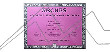 ARCHES BLOC ACUARELA GRANO SATINADO 300 G 20 HOJAS (COLA 4 LADOS)