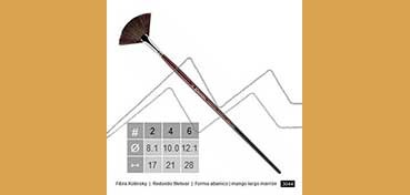 ESCODA VERSÁTIL FIBRA KOLINSKY PLANO ABANICO MANGO LARGO - KOLINSKY SYNTHETIC RIGGER ROUND FAN SHAPE LONG HANDLE SERIE 3044