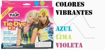 TULIP ONE STEP TIE DYE KIT COLORES VIBRANTES AZUL-TURQUESA, LIMA Y VIOLETA