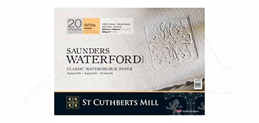 SAUNDERS WATERFORD BLOC PAPEL ACUARELA 300 G GRANO GRUESO 20 HOJAS 4 LADOS