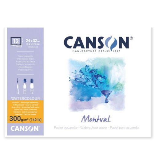 CANSON MONTVAL BLOC ACUARELA 300 G ENCOLADO 4 LADOS