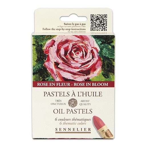 SENNELIER PASTELS À L`HUILE SET DE APRENDIZAJE 6 PASTELES AL ÓLEO TEMÁTICA ROSA EN FLOR