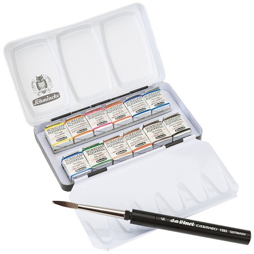 SCHMINCKE HORADAM AQUARELL WANDERLUST CAJA METÁLICA CON 12 MEDIOS GODETS