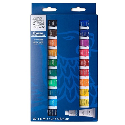 WINSOR & NEWTON SET DE INICIACIÓN ACUARELA COTMAN 20 X 5 ML