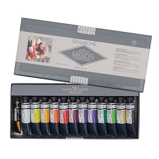 MIJELLO MISSION TITANIUM CLASS SET 12 COLORES GOUACHE 15 ML MWG-1512G