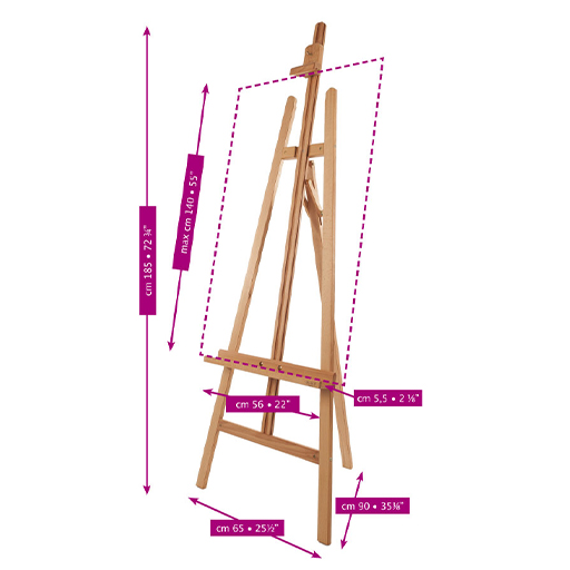 CABALLETE TRÍPODE MABEF M20 PLUS DE MADERA DE HAYA ACEITADA