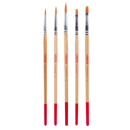 ART CREATION SET 5 PINCELES FIBRA TORAY NARANJA MANGO CORTO