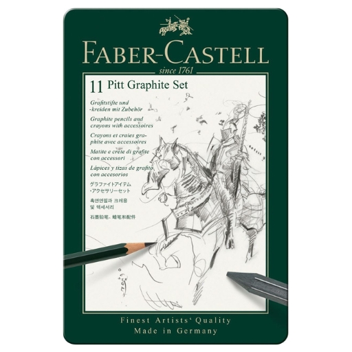 FABER-CASTELL PITT ESTUCHE DE METAL 11 GRAFITOS