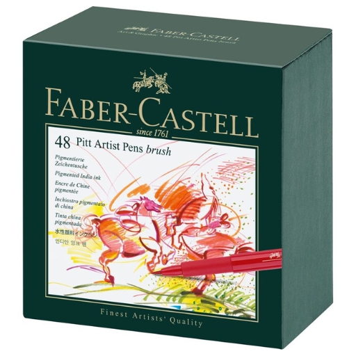 FABER-CASTELL ESTUDIO ESTUCHE 48 ROTULADORES PITT PEN PUNTA PINCEL