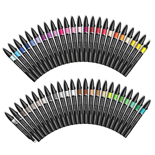 WINSOR & NEWTON BRUSHMARKER ESSENTIAL COLLECTION - SET 48 ROTULADORES COLECCIÓN COLORES ESENCIALES