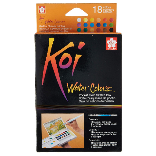 SAKURA KOI WATER COLORS SKETCH BOX 18 COLORES