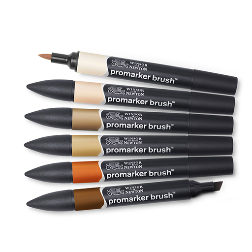 WINSOR & NEWTON PROMARKER BRUSH SET 6 TONOS PIEL