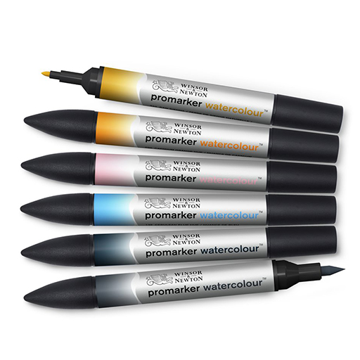 WINSOR & NEWTON PROMARKER WATERCOLOUR SET 6 TONOS CIELO