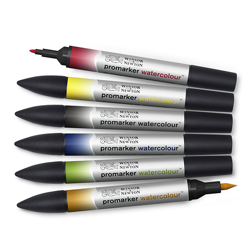 WINSOR & NEWTON PROMARKER WATERCOLOUR SET 6 TONOS BÁSICOS