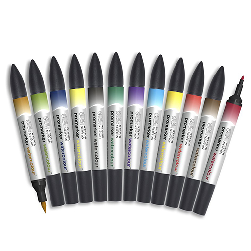 WINSOR & NEWTON PROMARKER WATERCOLOUR SET 12 BÁSICOS