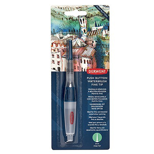 DERWENT WATERBRUSH PINCEL REDONDO CON DEPÓSITO Y PULSADOR