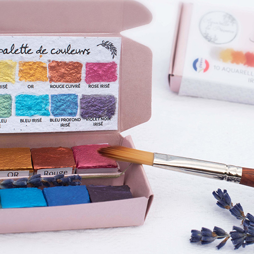 AQUARELLE DE PROVENCE CAJA DREAM ACUARELA EXTRAFINA ARTESANAL VEGANA 10 MEDIOS GODETS