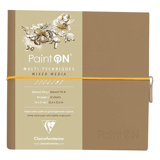 CLAIREFONTAINE CUADERNO PAINT ON NATURAL ENCUADERNACIÓN COSIDA PAPEL CREMA MULTITÉCNICAS 250 G