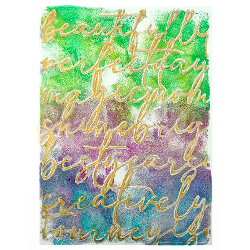 GELLI ARTS SCRIPT STENCIL - PLANTILLA DE TEXTO PARA IMPRESIÓN