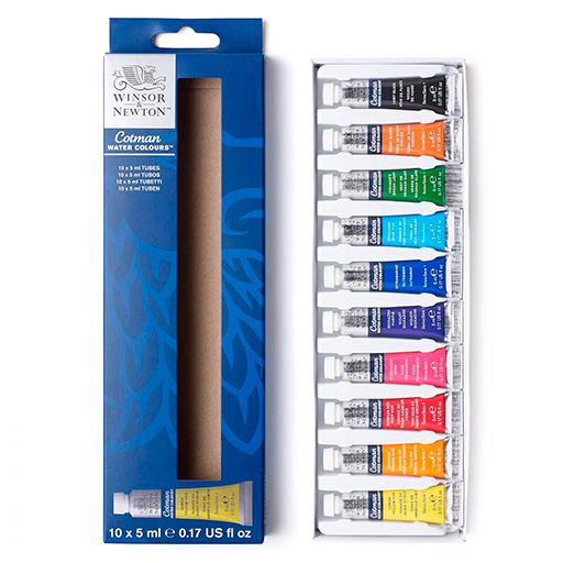 WINSOR & NEWTON SET DE INICIACIÓN ACUARELA COTMAN 10 X 5 ML