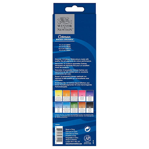 WINSOR & NEWTON SET DE INICIACIÓN ACUARELA COTMAN 10 X 5 ML