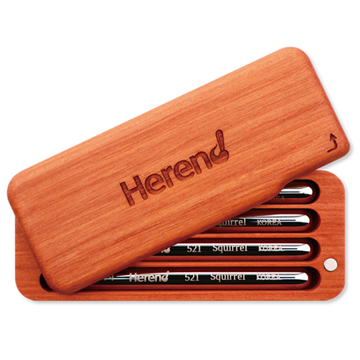 HEREND ESTUCHE DE MADERA + 4 PINCELES DE VIAJE PETIT GRIS SERIE 521