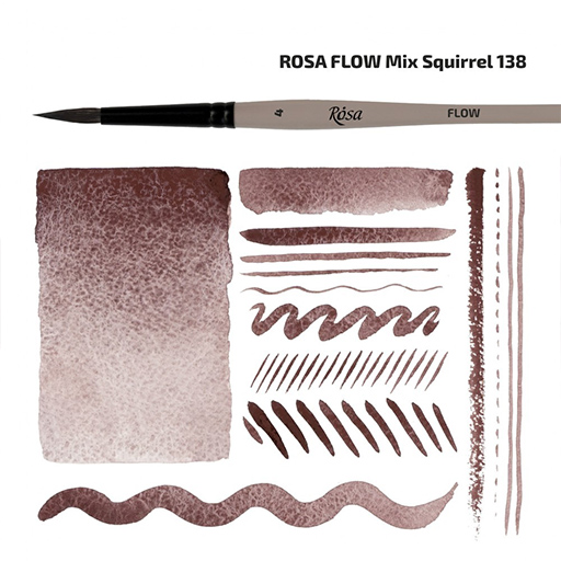 ROSA PINCEL SQUIRREL MIX REDONDO MANGO CORTO SERIE FLOW 138