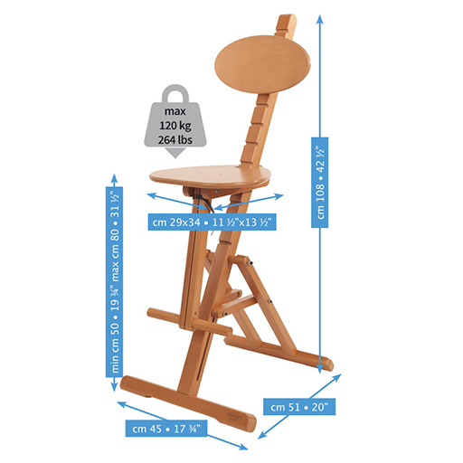 TABURETE MABEF PLEGABLE Y AJUSTABLE M44