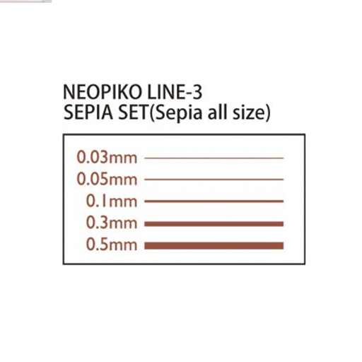 DELETER NEOPIKO LINE-3 SET DE 5 ROTULADORES CALIBRADOS SEPIA